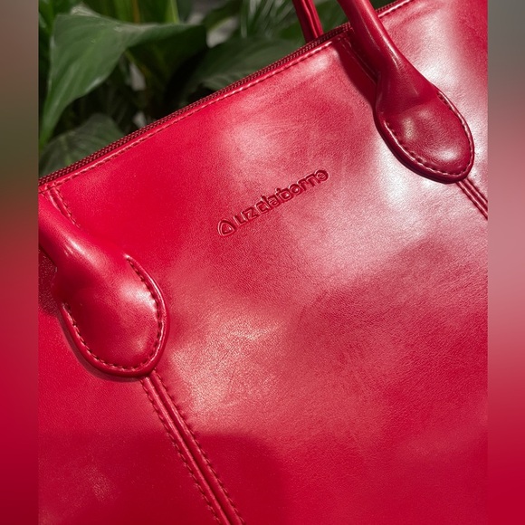 Liz Claiborne Top Handle Red Tote Bag - Picture 7 of 10